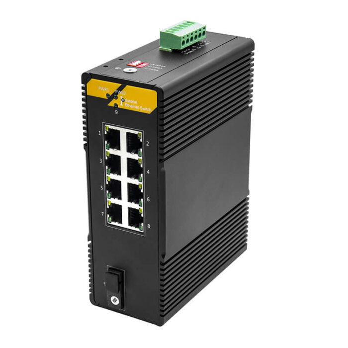 Industrial Unmanaged Ethernet PoE Switch With 8*10/100Base-T Ports +1*1000Base-X Port
