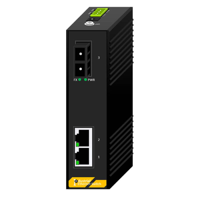 Industrial Unmanaged PoE Media Converter With 2*10/100/1000Base-T Ports+1*1000Base-X Port