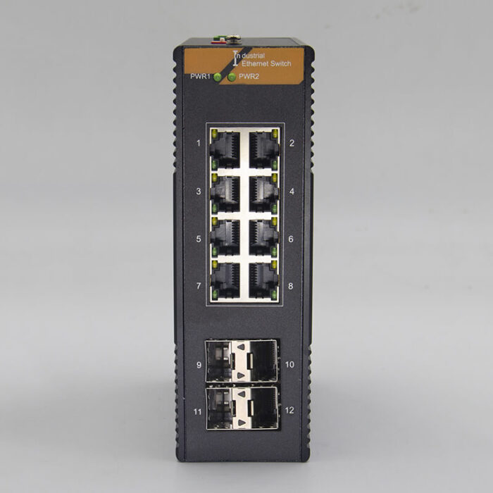 Industrial Unmanaged Ethernet PoE Switch With 4*1000Base-X Ports + 8*10/100Base-T RJ45 PoE Ports - Image 4