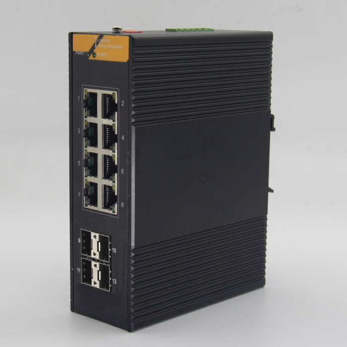 Industrial Unmanaged Ethernet PoE Switch With 4*1000Base-X Ports + 8*10/100Base-T RJ45 PoE Ports - Image 3