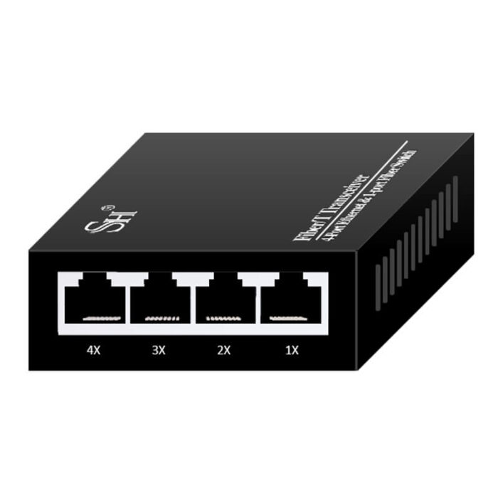 Commercial Media Converter With 4*10/100Base-T RJ45 Ports + 1*100Base-X SFP Port