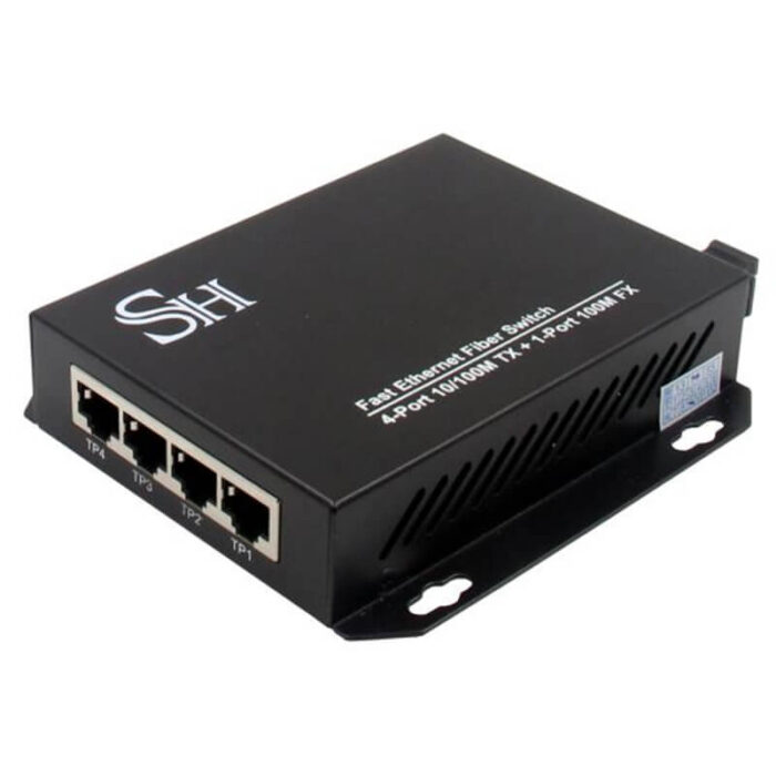 Commercial PoE Media Converter With 4*10/100Base-T RJ45 Ports + 1* 100/1000Base-X Port