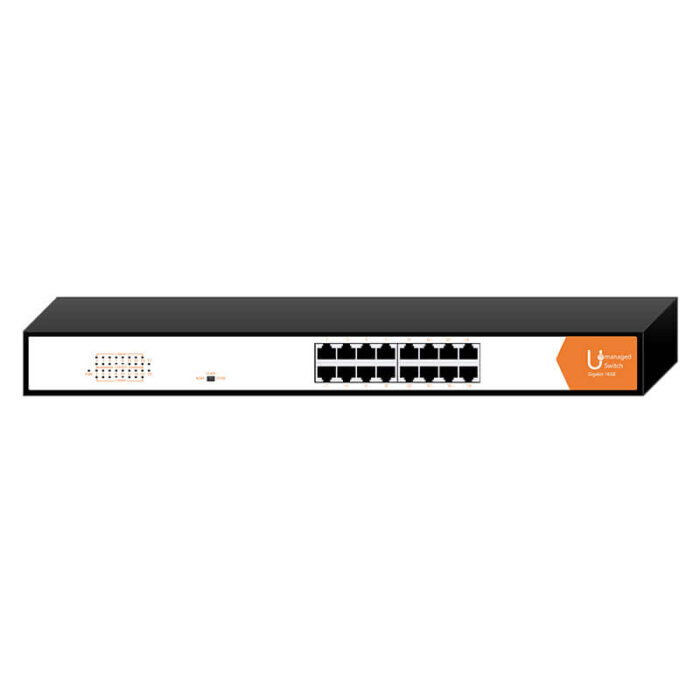 Commercial Unmanaged Switch With 16*10/100/1000Base-T RJ45 Ports