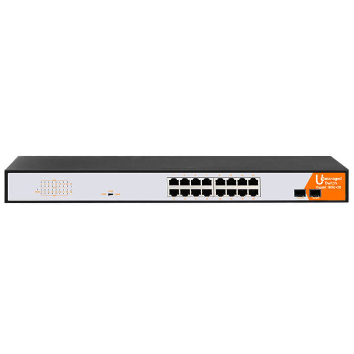 Commercial Unmanaged Switch With 16*10/100/1000Base-T RJ45 Ports + 2*1000Base-X Ports - Image 2