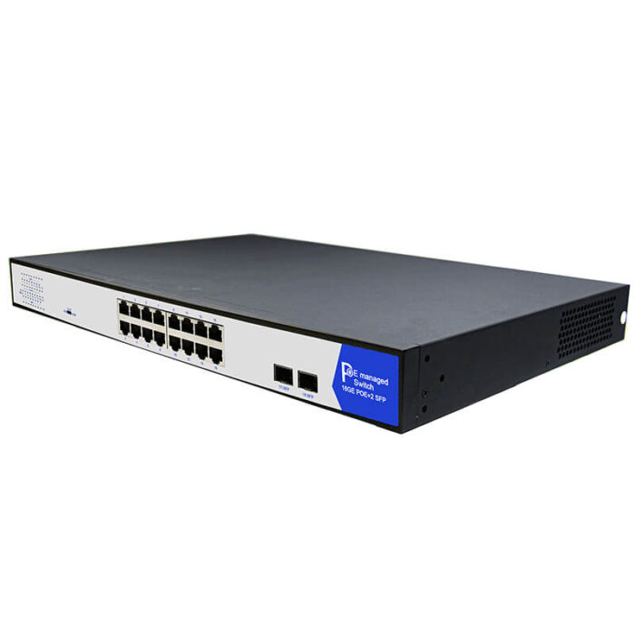 Commercial Unmanaged PoE Switch With 16*10/100/1000Base-T PoE Ports+2*1000Base-X SFP Ports - Image 2