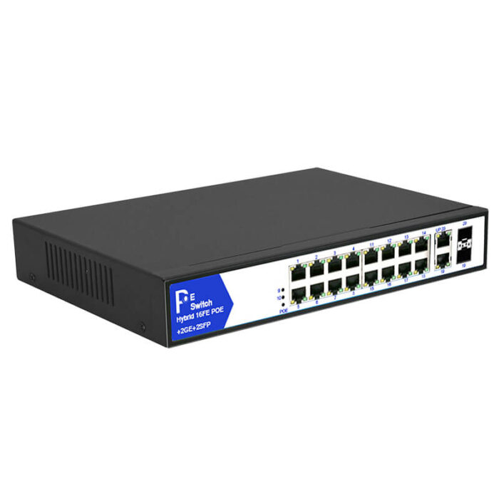 Commercial Unmanaged PoE Switch With 16*10/100/1000Base-T PoE Ports+2*1000M SFP Combo Ports - Image 3