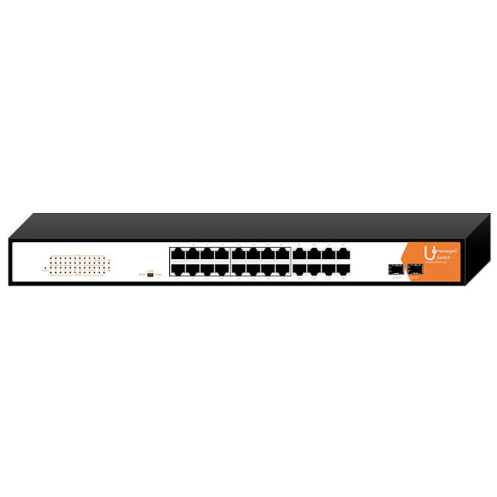 Commercial Unmanaged Switch With 24*10/100/1000Base-T RJ45 Ports + 2*100/1000Base-X Ports