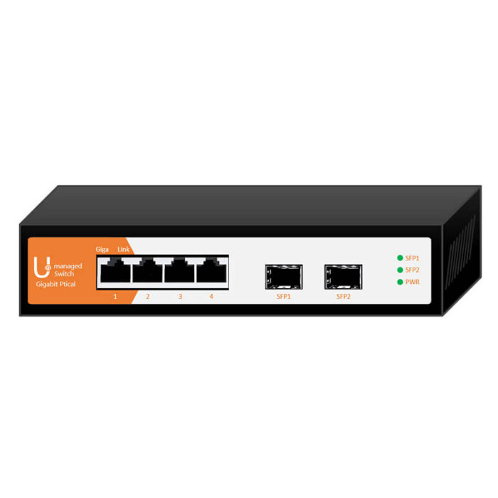 Commercial Unmanaged Switch With 4*10/100/1000Base-T RJ45 Ports + 2*1000Base-X Ports