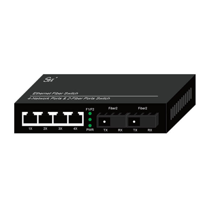 Commercial Media Converter With 4*10/100/1000Base-T RJ45 Ports + 2*1000Base-X Ports