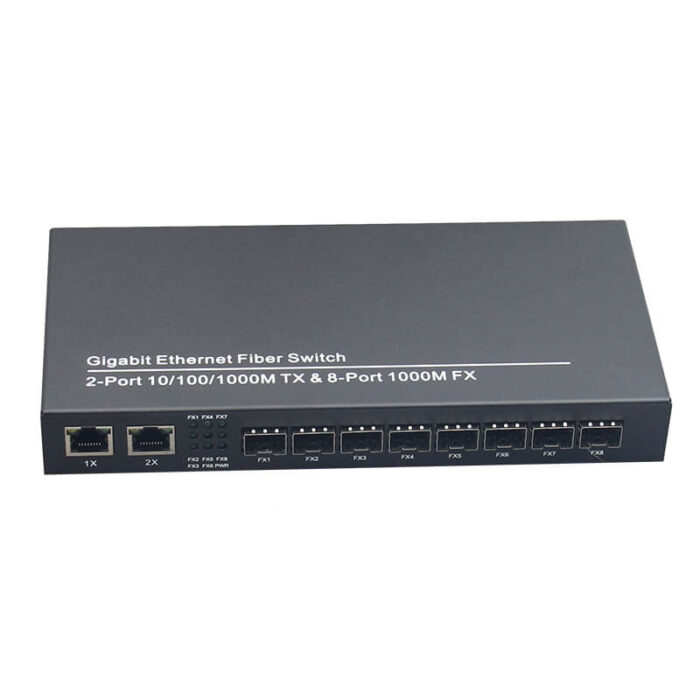 Commercial Unmanaged Switch With 2*10/100/1000Base-T RJ45 Ports + 8*100/1000Base-X Ports - Image 2