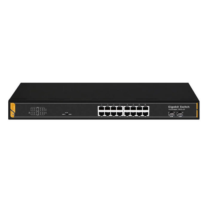 Power Series Commercial Private Network Switch With 16*10/100/1000Base-T Ports + 2*1000Base-X Ports