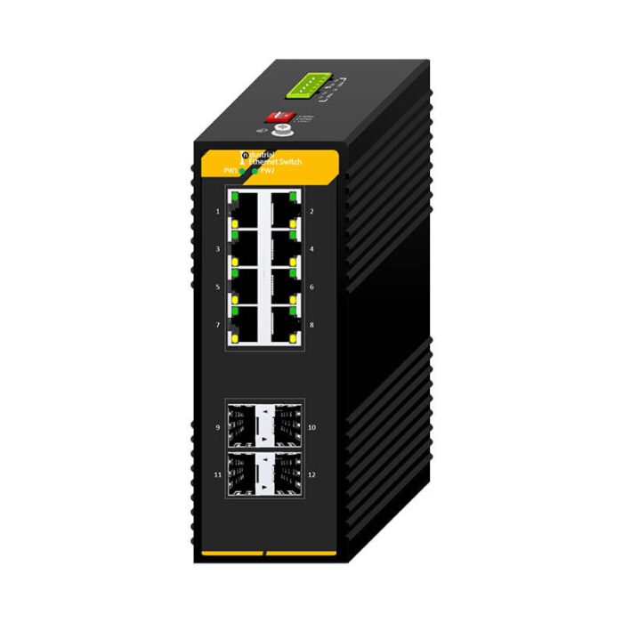 Industrial Unmanaged Switch With 8*10/100/1000Base-T RJ45 Ports + 4*10G SFP+ Ports - Image 2