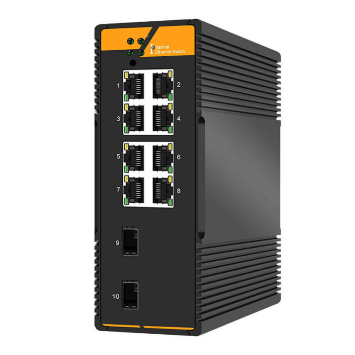 8*10/100/1000M RJ45 Base-T Ports 2*1000M Base-FX SFP Industrial L2 Managed PoE Switch SH-GM0208T
