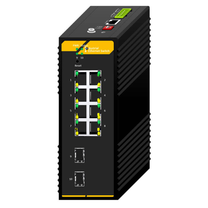 8*10/100/1000M RJ45 Base-T Ports 2*1000M Base-FX SFP Industrial L2 Managed PoE Switch SH-GM0208T - Image 3