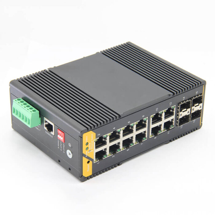 12*10/100/1000M RJ45 Base-T Ports 4*1000M Base-FX SFP Industrial L2 Managed Switch SH-GM04012 - Image 5