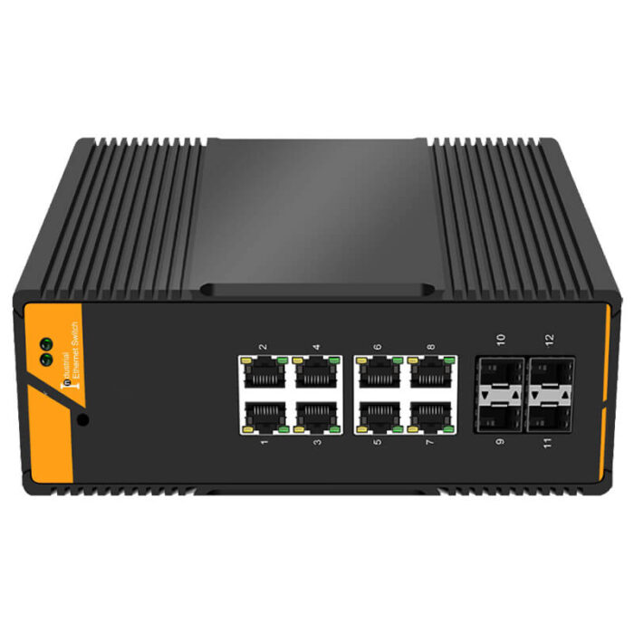 8*10/100/1000M RJ45 Base-T Ports 4*1000M Base-FX SFP Industrial L2 Managed Swtich SH-GM0408 - Image 3
