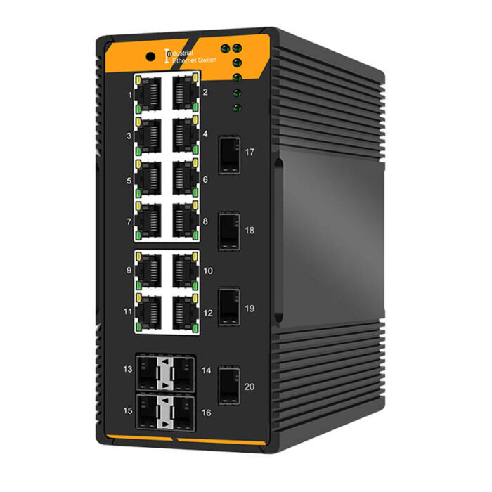 Industrial L2 Managed Ethernet Switch With 12*10/100/1000Base-T Ports + 8*1000M SFP Slots