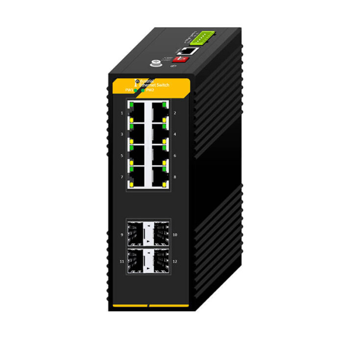 8*10/100/1000M RJ45 Base-T Ports 4*10000M Base-X Ports Industrial L2 Managed Switch SH-GM408000 - Image 2