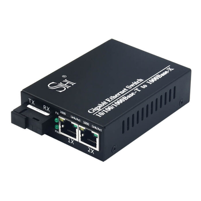 Commercial Media Converter With 2*10/100/1000Base-T RJ45 Ports + 1*1000Base-X Ports