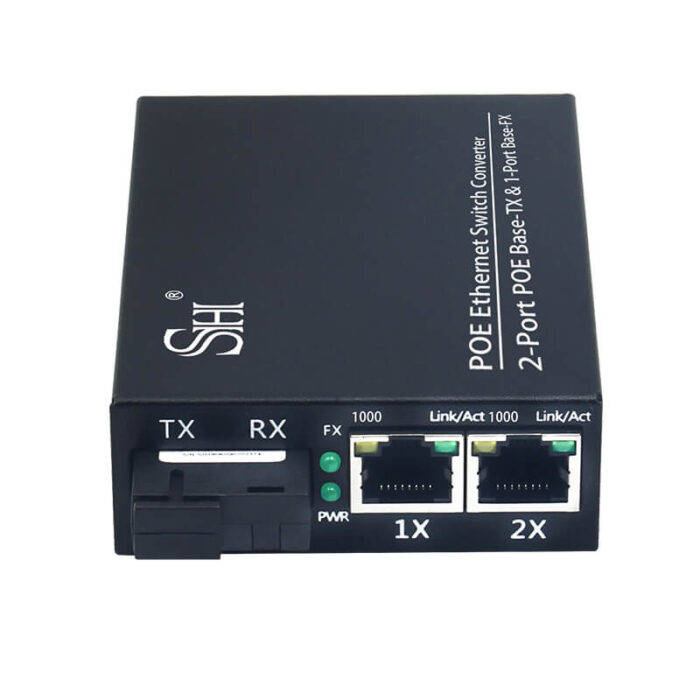 Commercial PoE Media Converter With 2*10/100/1000Base-T RJ45 PoE Ports + 1*100/1000Base-X SFP Ports - Image 2
