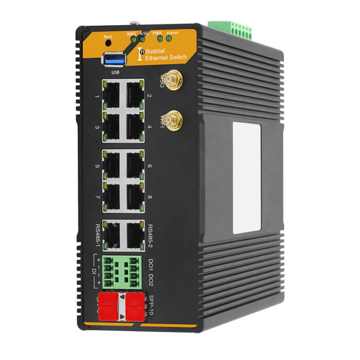 Industrial Internet of Things IoT Smart Gateway Ethernet Switch With 8*10/100/1000Base-T PoE Ports + 2*1000Base-FX SFP Slots