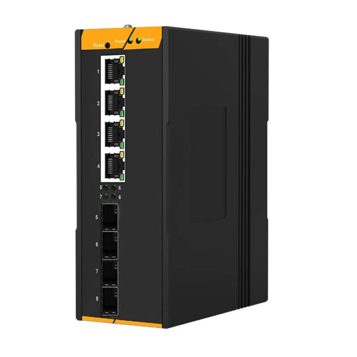Industrial Managed Ethernet Switch With 4*10/100/1000Base-TX Ports + 4 SFP Slots - Image 2