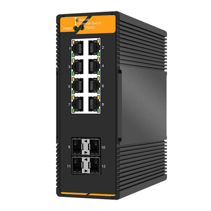 Industrial Lightly Managed Ethernet Switch With 8*10/100/1000Base-T Ports +4*1000Base-FX SFP Slots