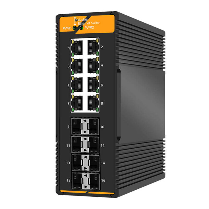 Industrial Lightly Managed Switch With 8*10/100/1000Base-T Ports + 8*1000Base-FX SFP Slots