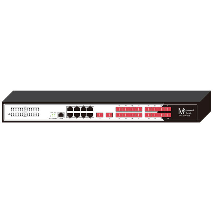 Commercial L2 Managed Ethernet Switch With 8*10/100/1000Base-T Copper Ports +18*1000Base-X Uplink SFP Slots