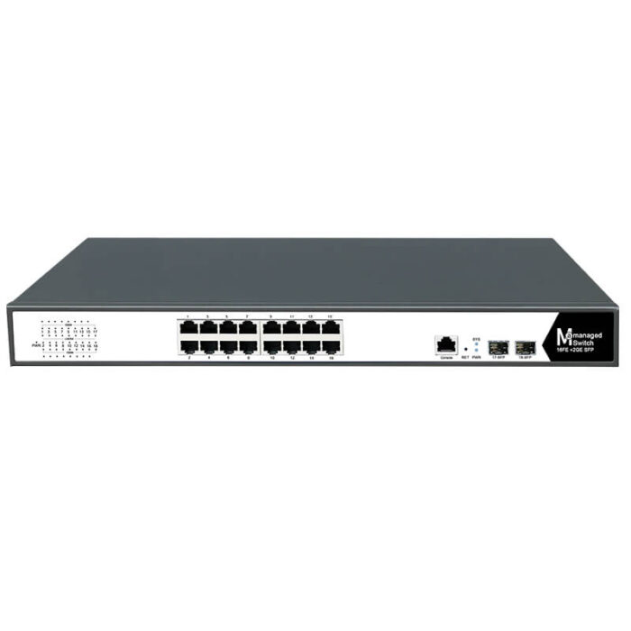 Commercial L2 Managed Ethernet Switch With 16*10/100/1000Base-TX Ports + 2*1000Base-FX SFP Slots