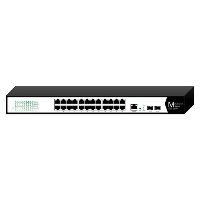 Commercial L2 Managed Ethernet Switch With 24*10/100/1000Base-T Ethernet Ports + 2*1000M SFP Slots