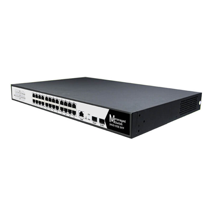 Commercial L2 Managed Ethernet Switch With 24*10/100/1000Base-T Ethernet Ports + 2*1000M SFP Slots - Image 3