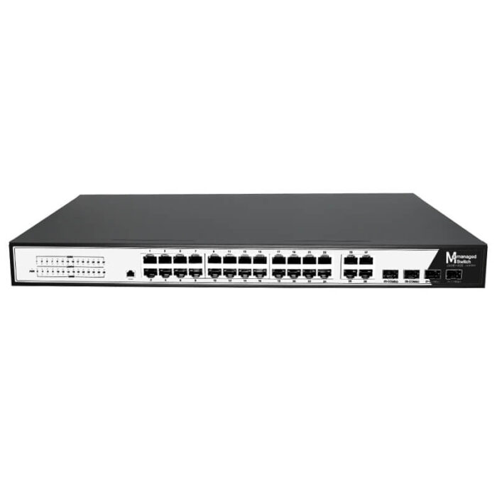 Commercial L2 Managed Ethernet Switch With 24*10/100/1000Base-TX Ports + 4*1000Base-FX Combo Ports - Image 3