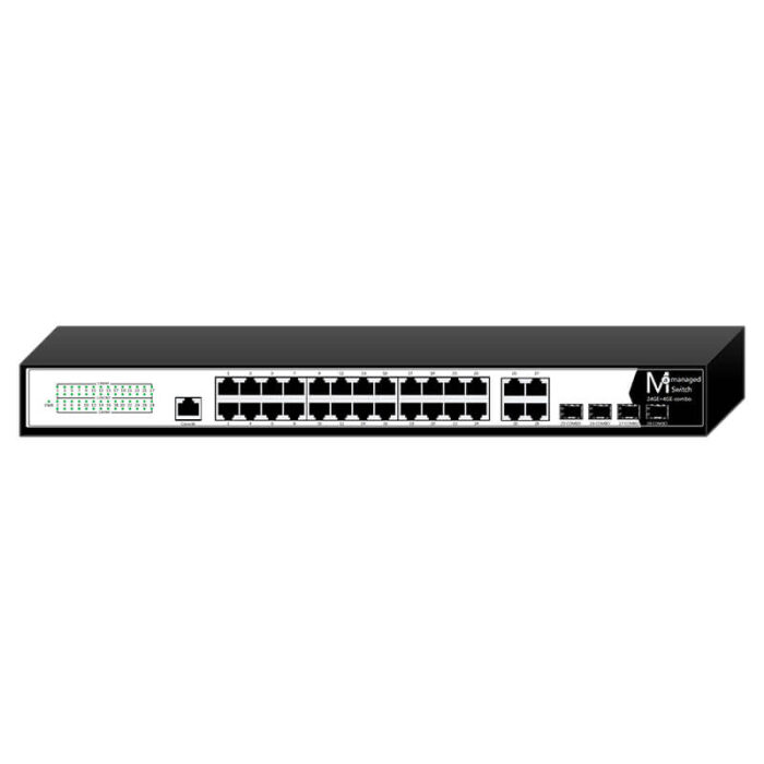 Commercial L2 Managed Ethernet Switch With 24*10/100/1000Base-TX Ports + 4*1000Base-FX Combo Ports
