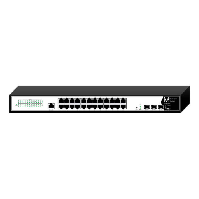 Commercial L2 Managed Ethernet Switch With 24*10/100/1000Base-T PoE Ports + 4*10G Base-X SFP Slots
