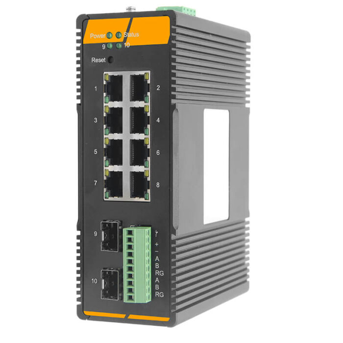 Industrial IoT Smart Gateway Managed Ethernet Switch 8x10/100/1000Base-TX Ports+2xRS-485\232\422 Ports+2xDI/DO Ports+2x1000Base-FX SFP Slots